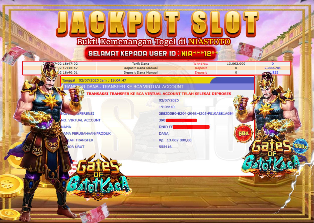 Bukti Jackpot Lunas NiasToto