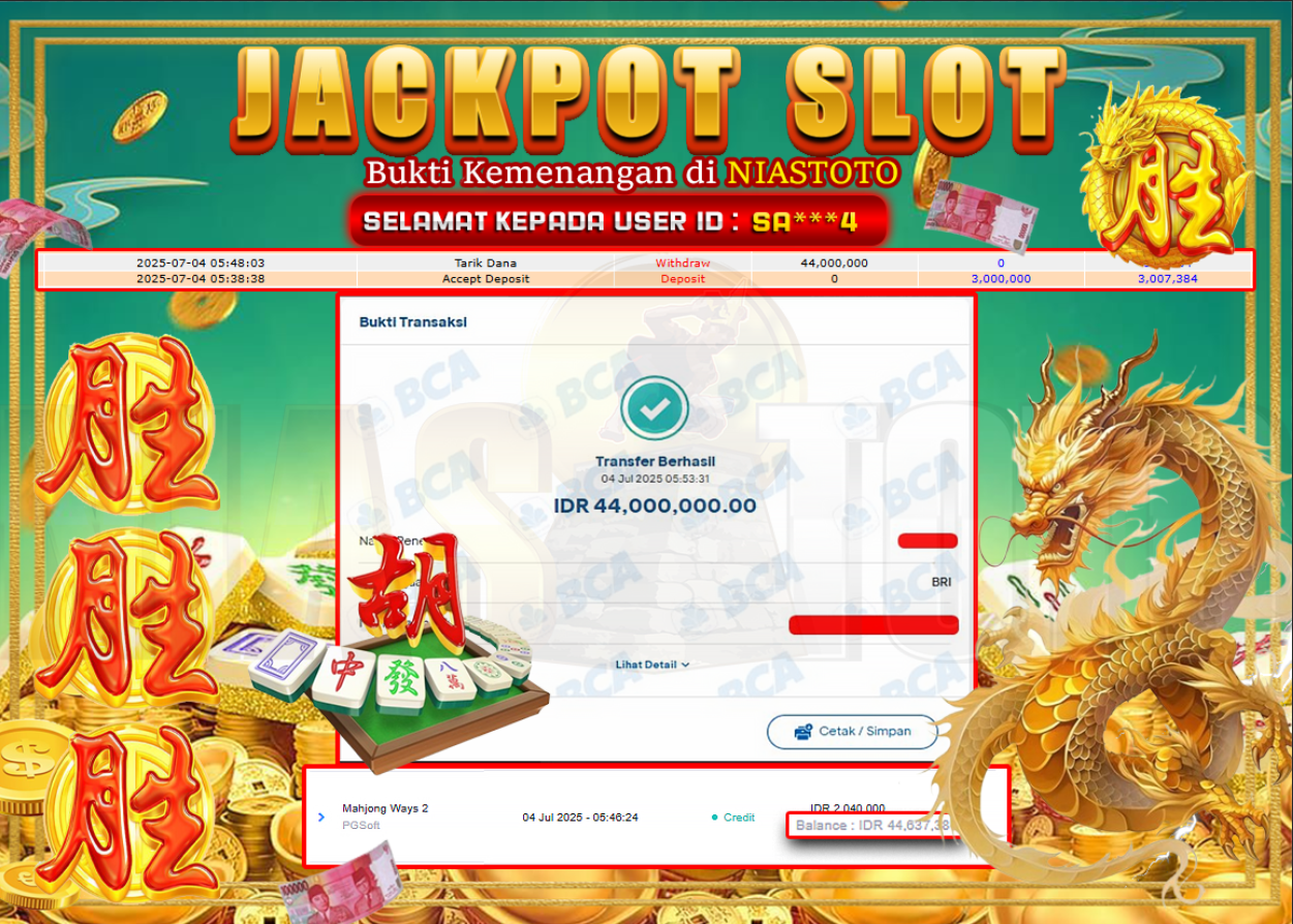 Bukti Jackpot Lunas NiasToto