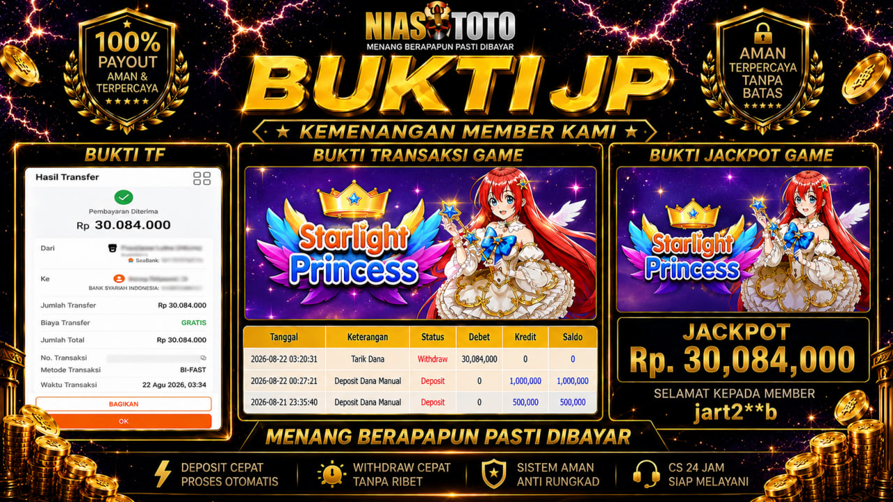 Bukti Jackpot Lunas NiasToto